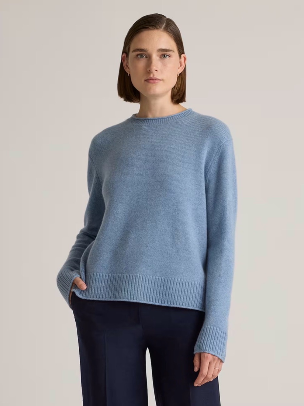 Quince Mongolian Cashmere Boxy Crewneck Sweater Medium